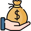 Hand holding bag of money